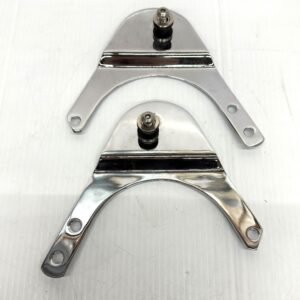 CH111 (1) Harley Chrome Backrest Quick Release Mount Brackets 2000 Road King Police FLHPI