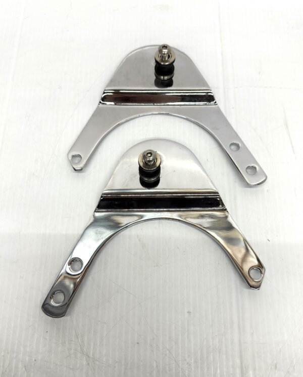 CH111 (1) Harley Chrome Backrest Quick Release Mount Brackets 2000 Road King Police FLHPI