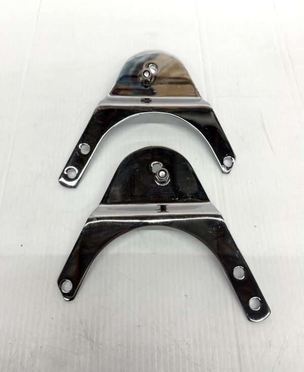 CH111 (2) Harley Chrome Backrest Quick Release Mount Brackets 2000 Road King Police FLHPI