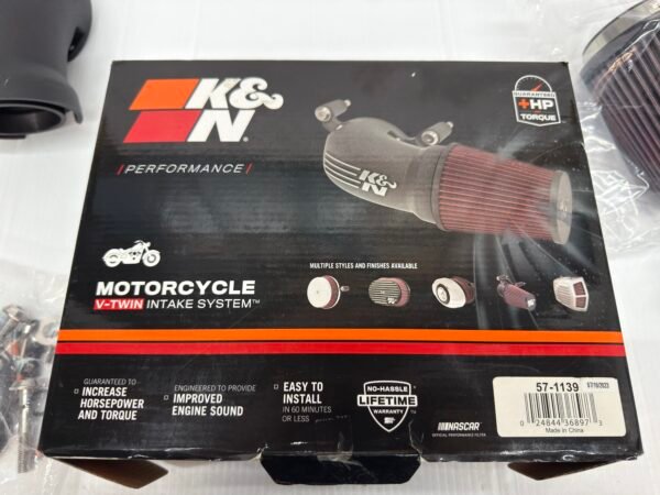 CH117 (4) K&N Performance Air Intake System Black 57-1139 for Harley Touring