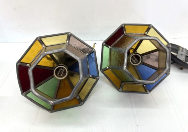 Columbia Electric LTD Stained Leaded Multicolor Glass Lamps Pendant Ceiling Lights