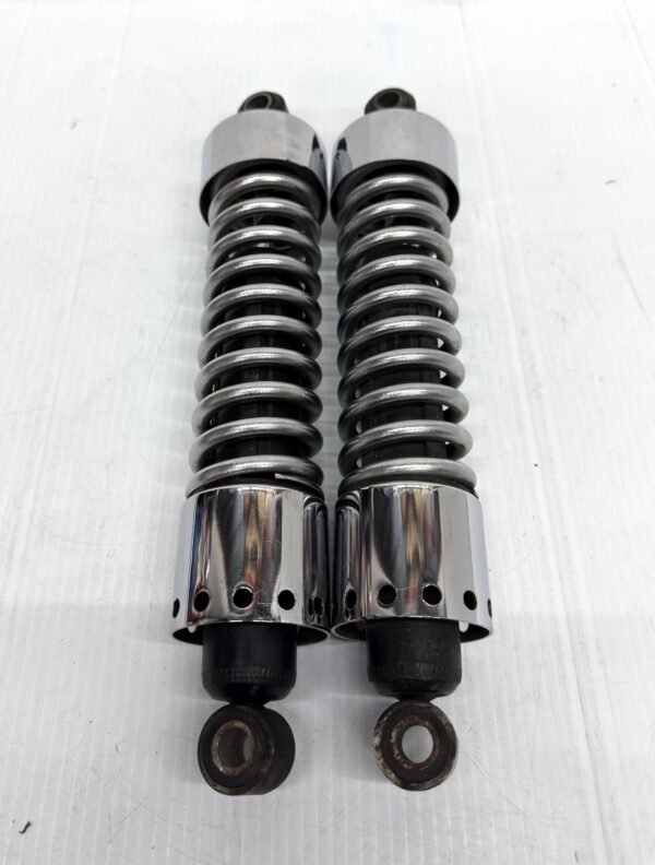 CH150 (2) OEM Harley Rear Suspension Chrome Coil Shocks 13" Dyna Sportster