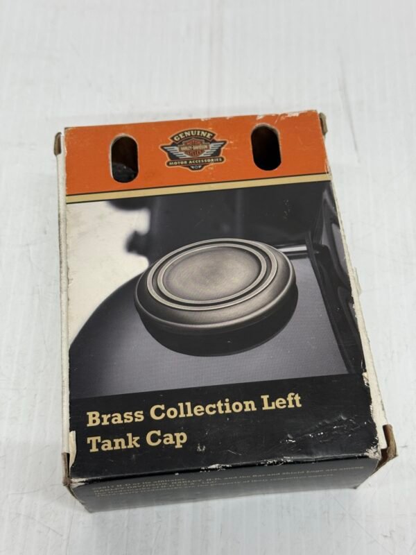 CH215 (4) OEM Harley Brass Collection Left Tank Cap 57300165 for 2018-later Softail