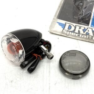 Drag Specialties Black Front Universal Turn Signal Smoke Lens 2020-0474 for Harley