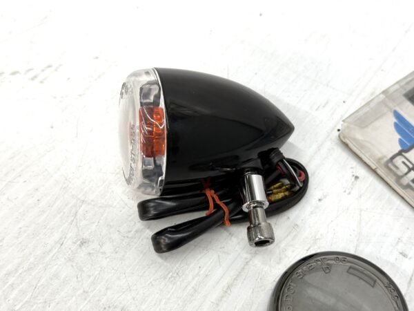 CH292 (3) Drag Specialties Black Front Universal Turn Signal Smoke Lens 2020-0474 for Harley