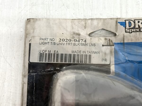CH292 (4) Drag Specialties Black Front Universal Turn Signal Smoke Lens 2020-0474 for Harley