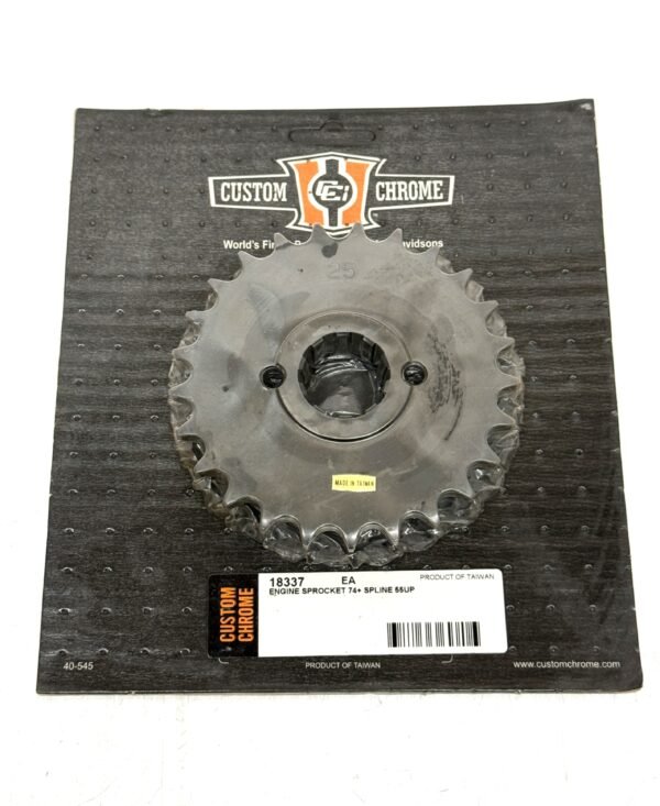 CH298 (1) Custom Chrome Spline Motor Sprocket 25T 18337 for 1955-84 Harley Big Twin