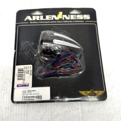 Arlen Ness Deep-Cut Turn Signal Fire Ring Red Lens, Black 12-751 for Harley