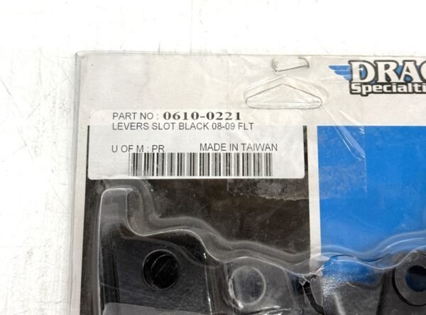 CH321 (2) Drag Specialties Black Slotted Wide Lever Set 0610-0221 for 2008-13 Harley Touring