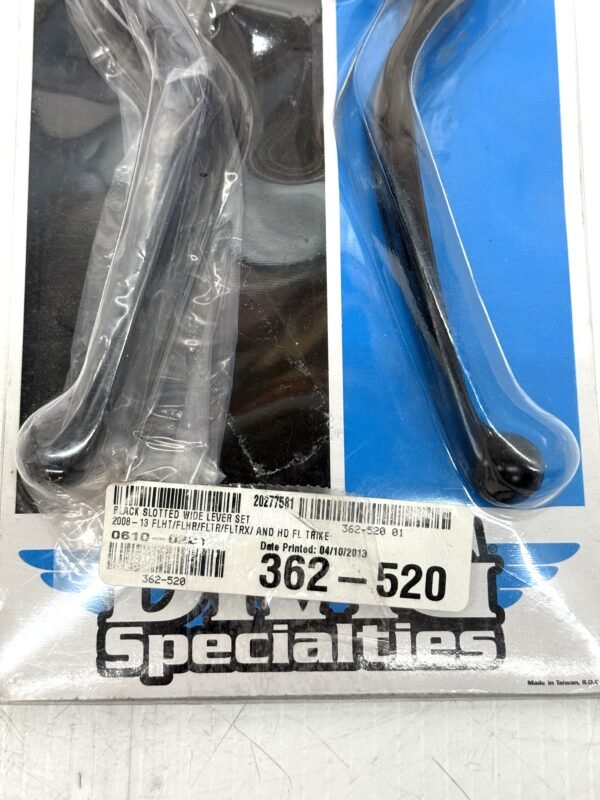 CH321 (3) Drag Specialties Black Slotted Wide Lever Set 0610-0221 for 2008-13 Harley Touring