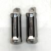 CH352 (1) Custom Chrome and Black Footpegs Foot Pegs Left & Right for Harley