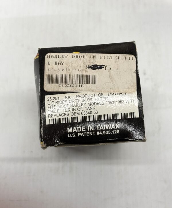 3 Custom Chrome  C.C.Rider Oil Filter CCI25-251 for 1953-1983 Harley