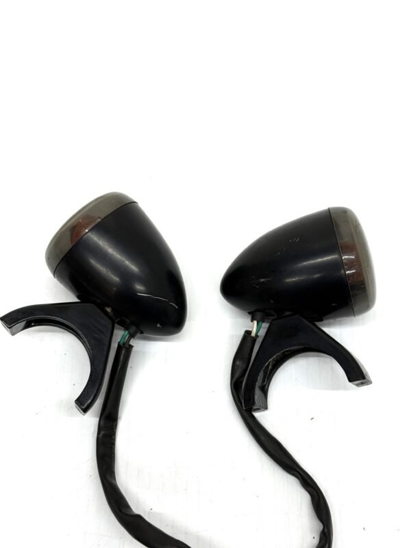 CH401 (3) Harley Front Fork Turn Signals Black Smoked Lenses
