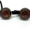 CH401 (5) Harley Front Fork Turn Signals Black Smoked Lenses