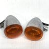 CH403 (1) OEM Harley Front Turn Signals Chrome Amber for Dyna, FLS, FXS