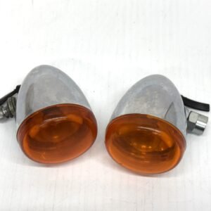 OEM Harley Front Turn Signals Chrome Amber for Dyna, FLS, FXS