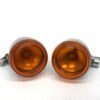 CH403 (2) OEM Harley Front Turn Signals Chrome Amber for Dyna, FLS, FXS