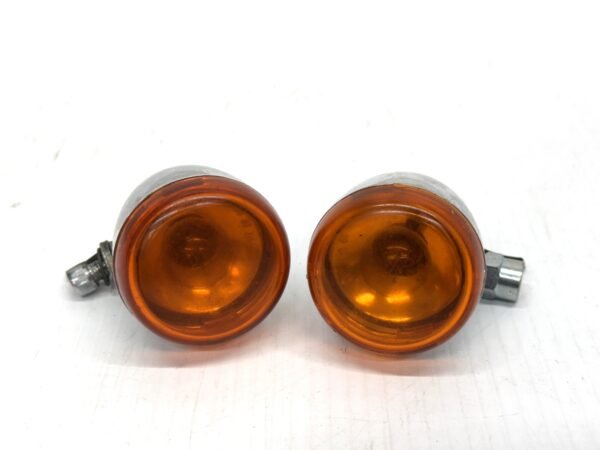 CH403 (2) OEM Harley Front Turn Signals Chrome Amber for Dyna, FLS, FXS
