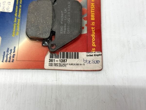 EBC Rear Brake Pads FA387 for Harley 2004-2010 Sportster XL883 1200