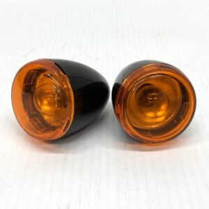 OEM Harley Rear Turn Signals Black Amber Lenses