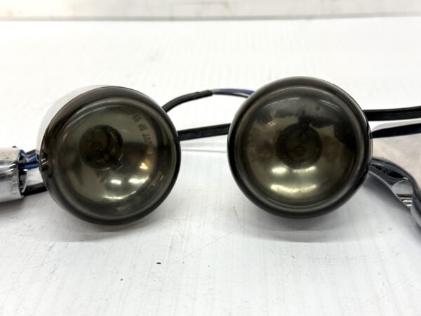 CH422 (3) OEM Harley Chrome Turn Signals Smoke Lenses with Base Mount Set 2015-later Touring Road Glide
