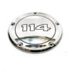 CH46 (1) OEM Harley M8 114 Chrome Derby Cover 25700896 18-24 Softail