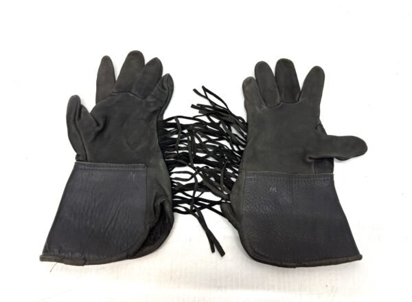 Leather Motorcycle Gloves Gauntlet Fringed