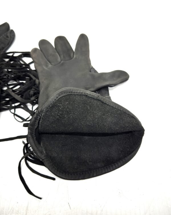 Leather Motorcycle Gloves Gauntlet Fringed