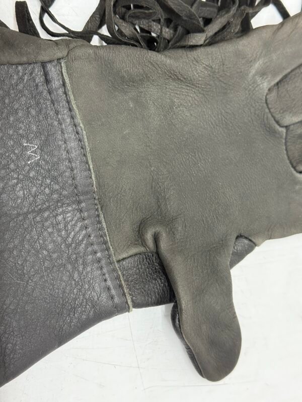 Leather Motorcycle Gloves Gauntlet Fringed