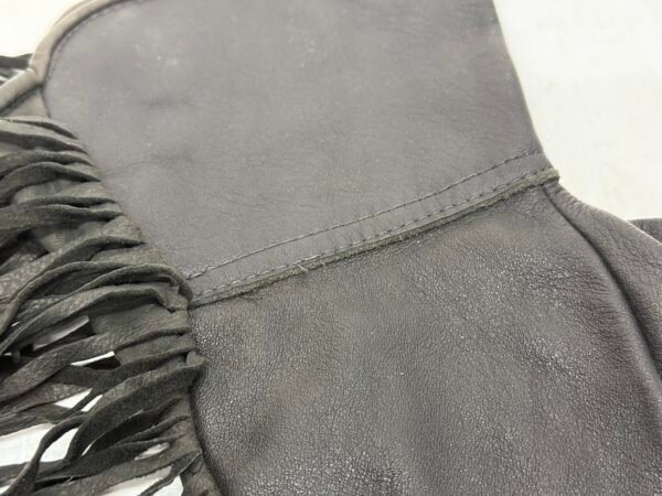 Leather Motorcycle Gloves Gauntlet Fringed