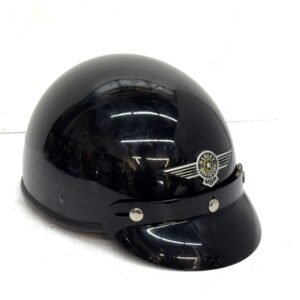 Vintage Harley Davidson Black Half Helmet Large