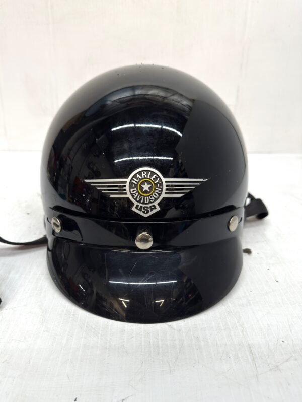 Vintage Harley Davidson Black Half Helmet Large
