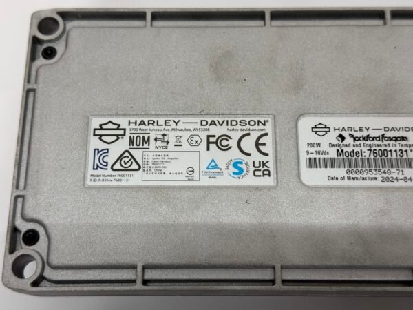 Harley Rockford Fosgate 200W Amplifier 76001131 for 2024-2025 Touring