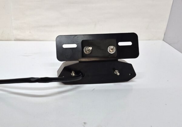 Motorcycle LED Tail Light Turn Signals Black with License Plate Bracket Universal Fit