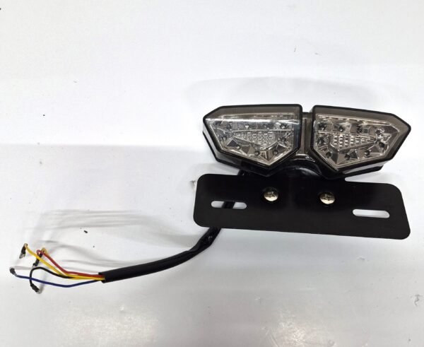Motorcycle LED Tail Light Turn Signals Black with License Plate Bracket Universal Fit