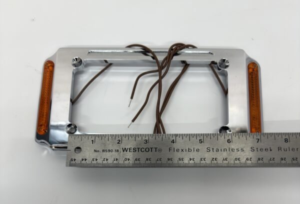 Motorcycle License Plate Frame with Amber Lights 11-122