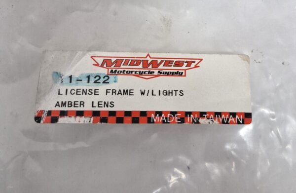 Motorcycle License Plate Frame with Amber Lights 11-122