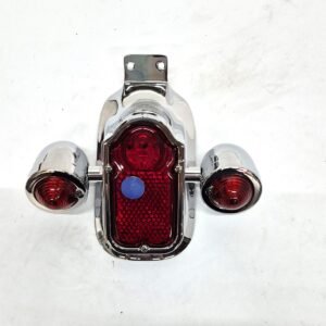 Cycle Standard Tombstone LED Taillight w/ Red Turn Signals - Red Lens