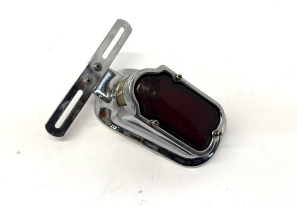 CH665 (1) Chrome Red Tombstone Brake Tail Light Signal for Knucklehead Panhead
