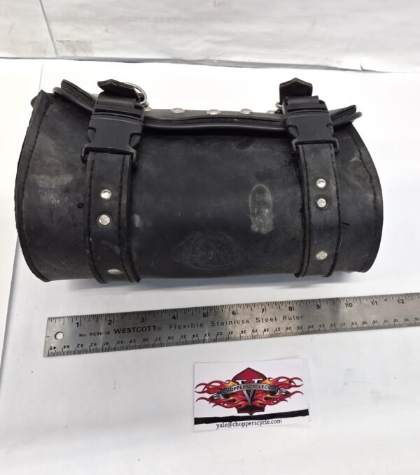 Black Leather Motorcycle Bag
