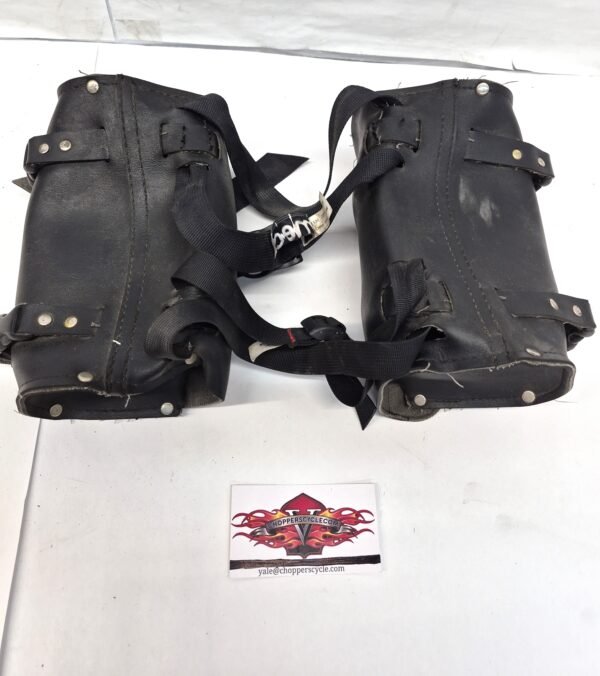 OEM Harley Handlebar/Fork Bags Black Leather 8"