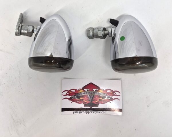Harley Front Turn Signals Lights Chrome Smoke lenses