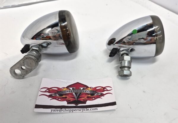Harley Front Turn Signals Lights Chrome Smoke lenses