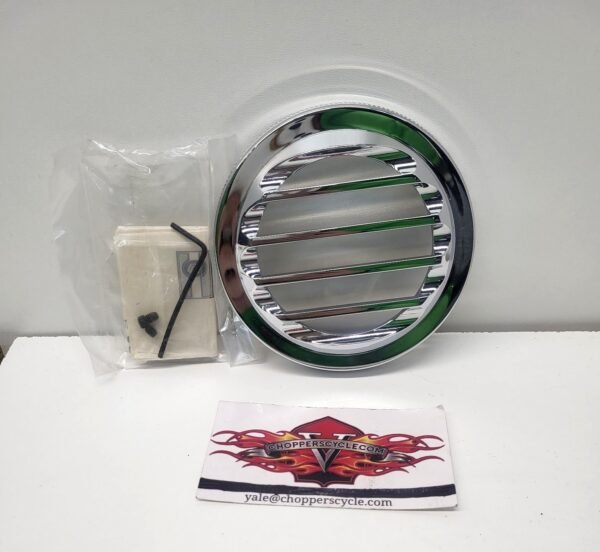 CH869 (1) Custom Chrome Knurled Speedo or Tach Grill 37-326 for 83-94 FX, FXR, XL, Dyna Glide