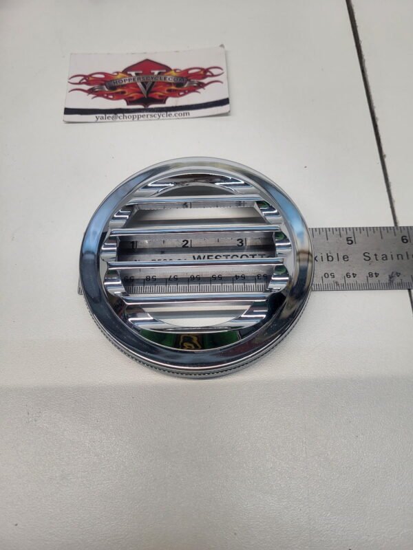 CH869 (2) Custom Chrome Knurled Speedo or Tach Grill 37-326 for 83-94 FX, FXR, XL, Dyna Glide