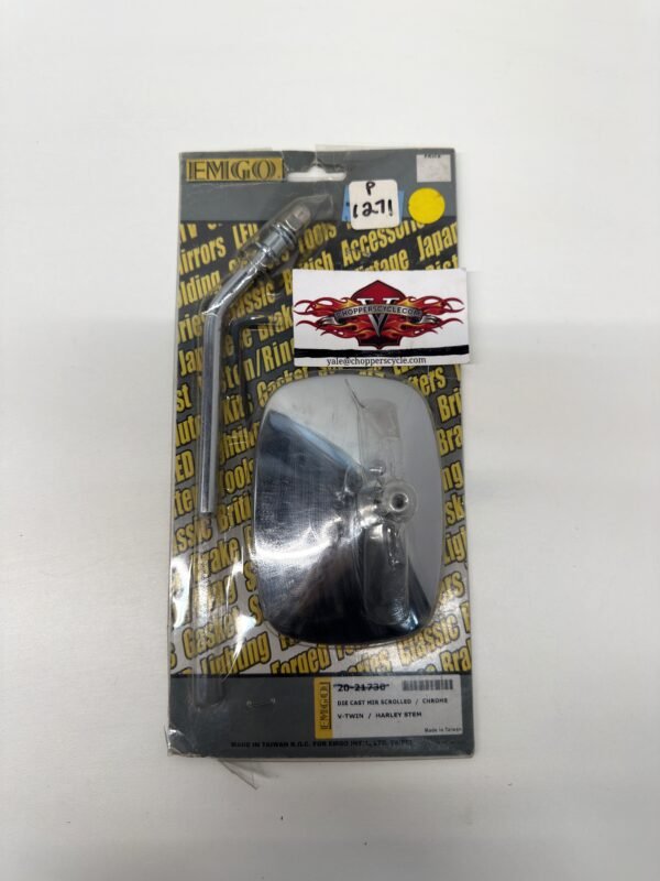 Emgo Chrome Die Cast Mirror Scrolled V-Twin Harley