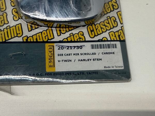 Emgo Chrome Die Cast Mirror Scrolled V-Twin Harley