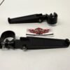 CH893 (1) 1 1/4" U-Clamp Footpegs Foot pegs Black For Harley