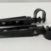 CH893 (3) 1 1/4" U-Clamp Footpegs Foot pegs Black For Harley