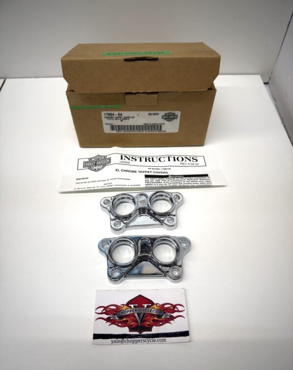 OEM Harley Chrome Tappet Cover Kit 17994-04 for 2004-up Sportster